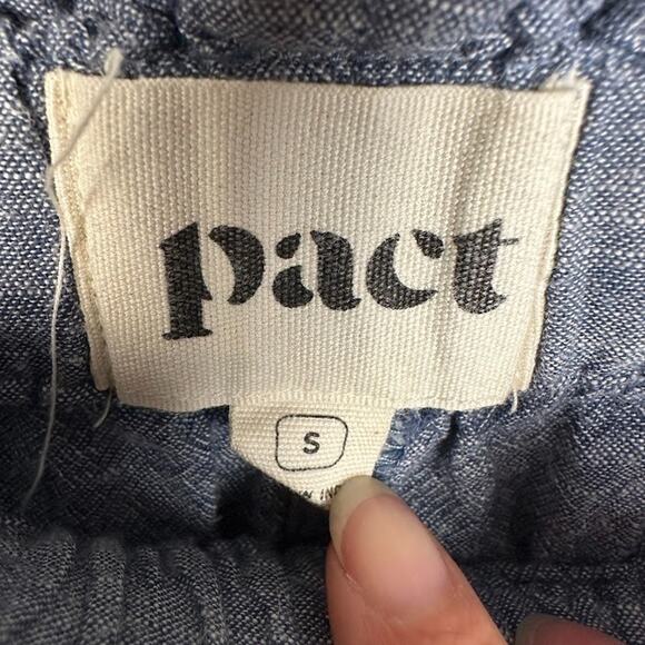 Pact Pants Womens Small Blue Organic Crop Boho Minimalist Sustainable Beach - Picture 7 of 14